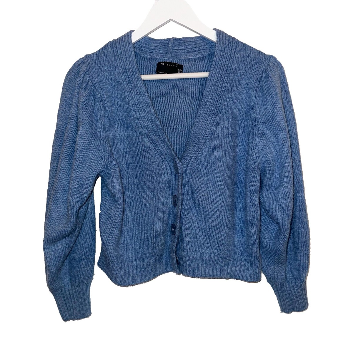 ASOS Design Blue Fluffy Cardigan UK 10