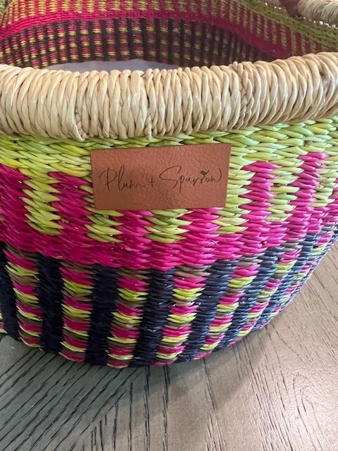 Cesta bebé Moisés tejida a mano ciruela y gorrión Foto 3 de 4