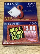 2 Sony Video 8 MP 120 Minute 8mm Standard Grade P6-120MPD TAPES Sealed Lot New