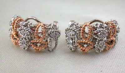 hochfeine Ohrstecker mit Brillanten Roséold 750 Roberto Coin New Barocco