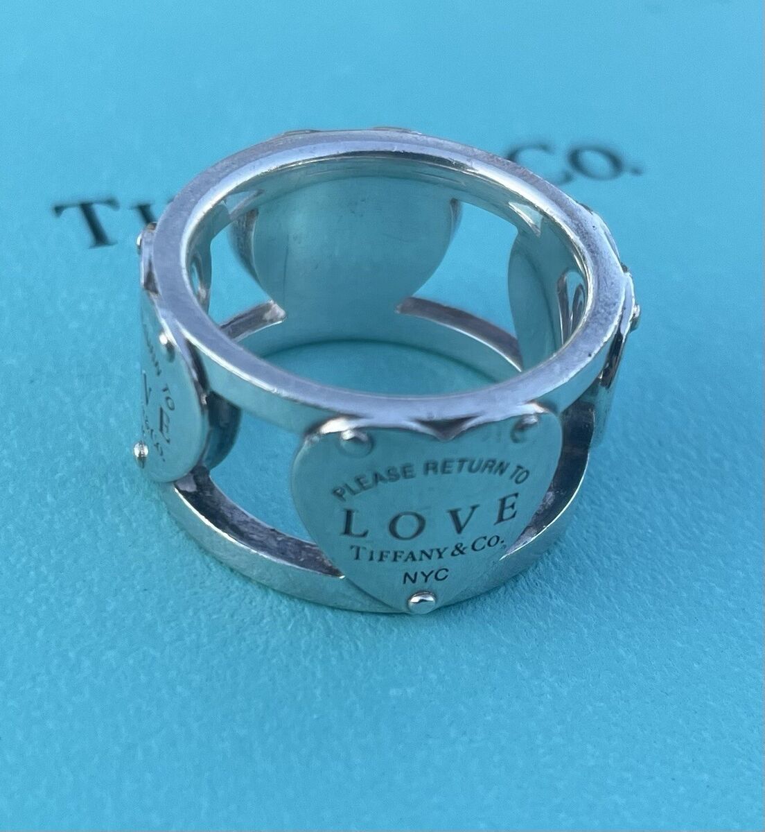 Tiffany & Co. Return NY T&co Sterling Silver 925 Wide Love Tiffany & Co. Return NY T&co Sterling Silver 925 Wide Love