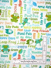 Frog Fabric Toad Hop Friends Words Toadaly Cute Cotton By Kanvas Studio Yard