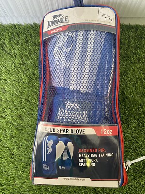 LONSDALE MENS CLUB SPARRING 12 OZ HEAVY BAG PRO TRAINING GLOVES BLUE/WHITE NEW