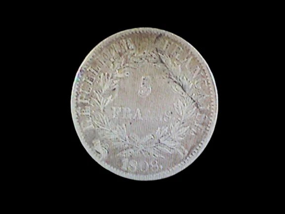 Moneda de plata mundial tamaño corona 5 francos Napoleón 1808 B rara Foto 2 de 4