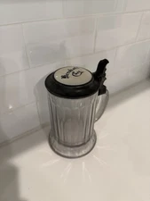 Vintage Berghoff Cafe Pewter Lidded Stein Beer Glass Bar Mug Burley VTG READ