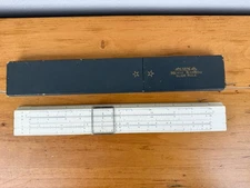 Vintage Sun Hemmi Bamboo Slide Rule w/ Original Case Made in Japan NO. 2664