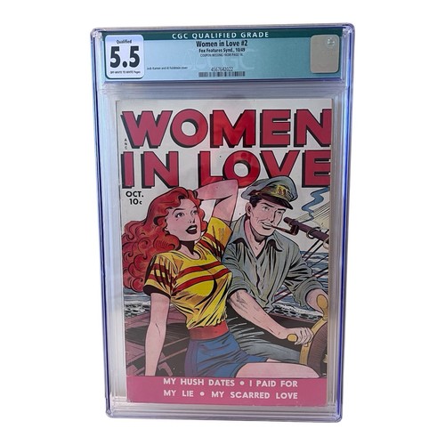 Women in Love #2 Classic Good Girl Cover Golden Age Fox Comic 1949 CGC 5.5 Q