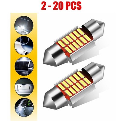 Light 31mm LED Car 4014 2-20PCS Bulb Festoon Plate Internal Dome Lamp White 12