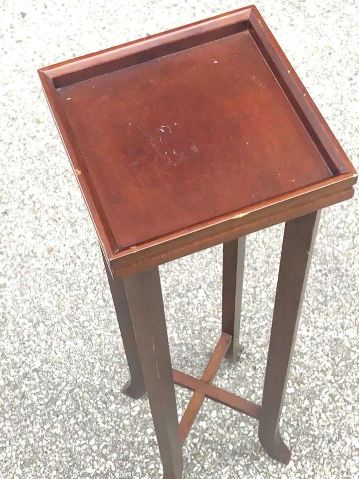 Vintage Bombay Company Pedestal Table Plant Stand Display Removable Tray 37.5” T - Image 4 of 4