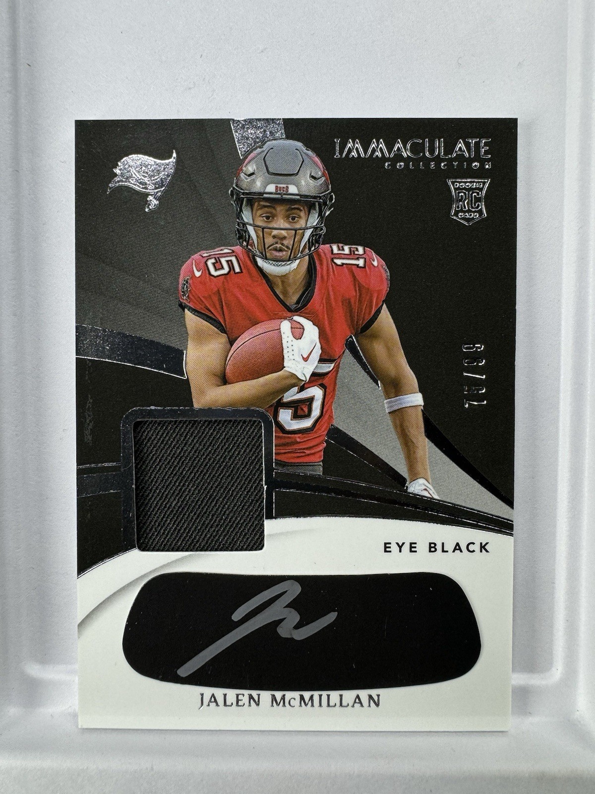 2024 Immaculate Jalen McMillan Rookie Eye Black Jersey Patch Auto RC /99 Bucs