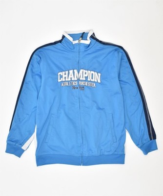Champion Jungen Trainingsanzug Oberteil Jacke 11-12 Jahre Large blau Polyester SC06