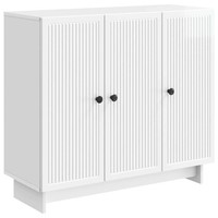 Sideboard Hochglanz Weiß 89X34,5X80 Cm Holzwerkstoff Wohnzimmer Modern