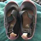 Crocs Duet Busy Day Shoes Kid Pink Navy Slip On Mary Jane 15353 Girls Sz 8 — photo 2