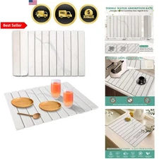 Kitchen Dish Drying Mat Absorbent Stone Countertop Protector 24x15 inches