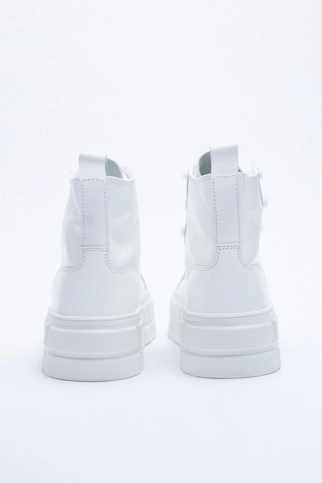 Zara Leather Platform Sneakers Size EU39 - Image 4 of 4