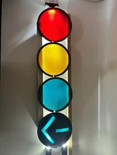4-VTG KOPP TRAFFIC SIGNAL LIGHT LENSES  8 3/8” GLASS RED, YELLOW AND 2 GREEN