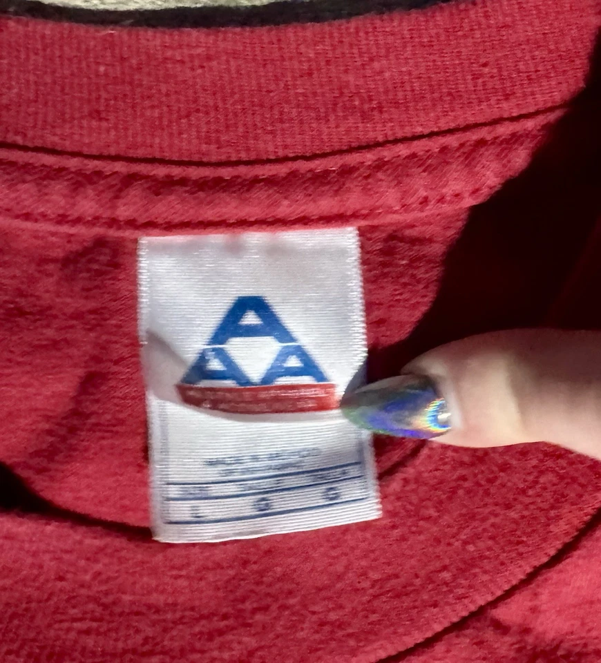 复古红色 90 年代刺绣 Thunder Bay Canada T 恤,带熊设计,尺寸 L — 第 4/4 张图片