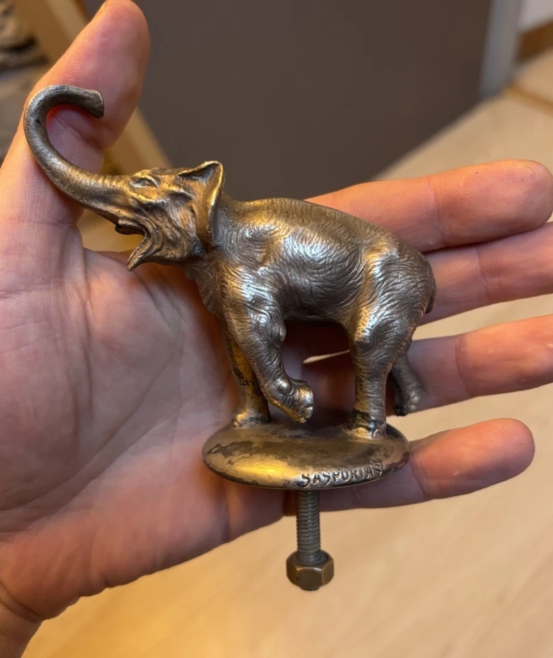 Ancienne mascotte automobile bronze elephant bouchon radiateur mascote auto - Photo 2/4