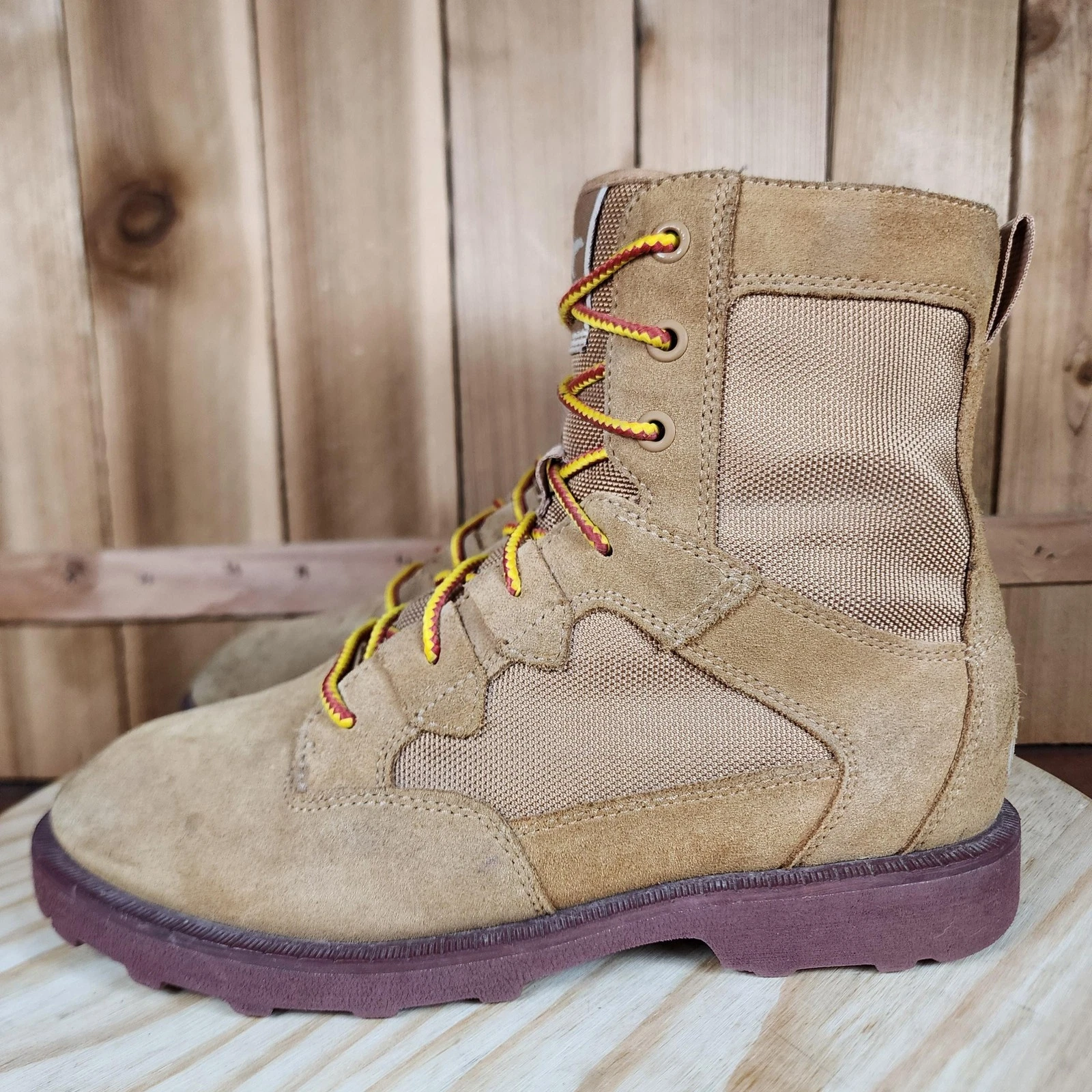 Sorel Caribou OTM Boots Mens 7 Beige Suede Hiking Outdoor Combat Waterproof