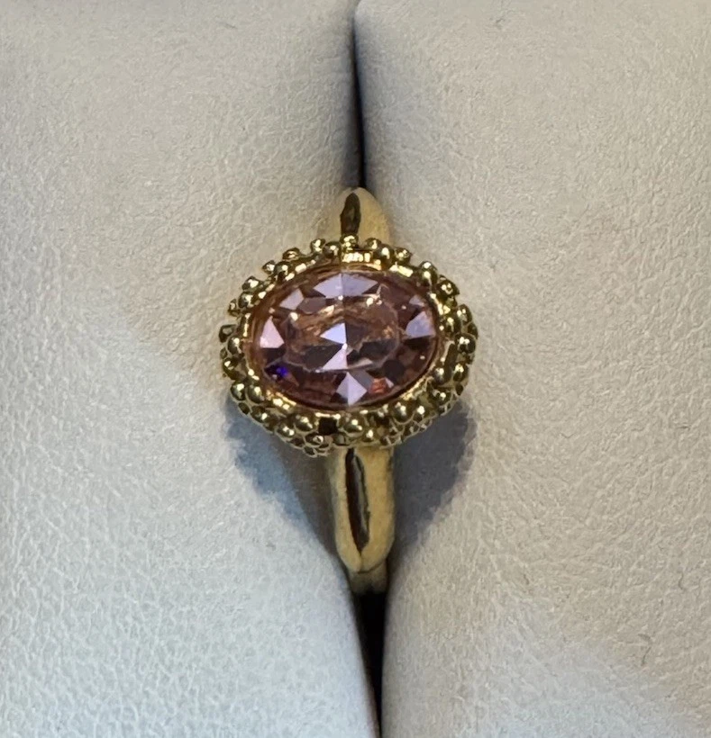 Gold Toned Ring With Avon Pink Stone, Size 6.25 - Image 4 of 4