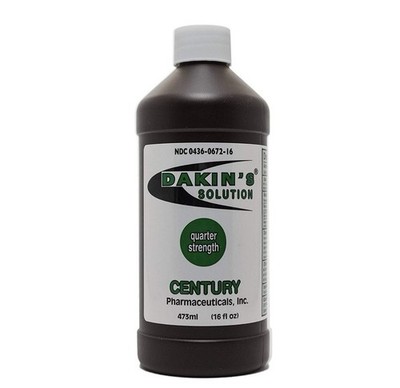 Century Dakin's Solution First Aid Antiseptic Cleanser Quarter Strength 16 oz