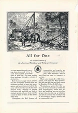 Magazine Ad - 1927 - AT&T / Bell System - All For One