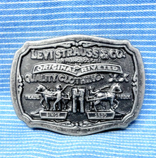 Levi Strauss Promo Belt Buckle LE Original Riveted Label Two Horse Brand .CPA950
