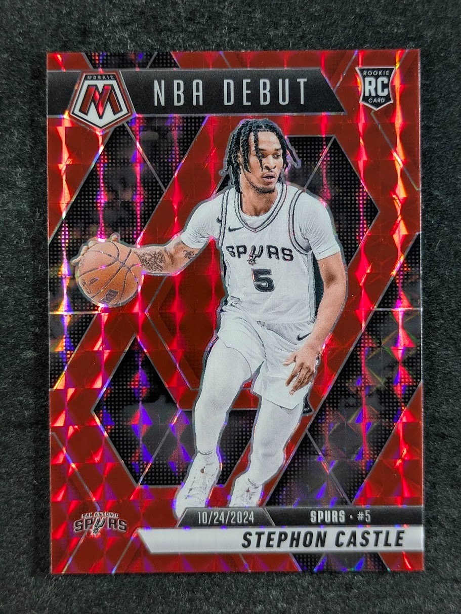 2024-25 Panini Mosaic STEPHON CASTLE Rookie RC Red Prizm NBA Debut SP #267
