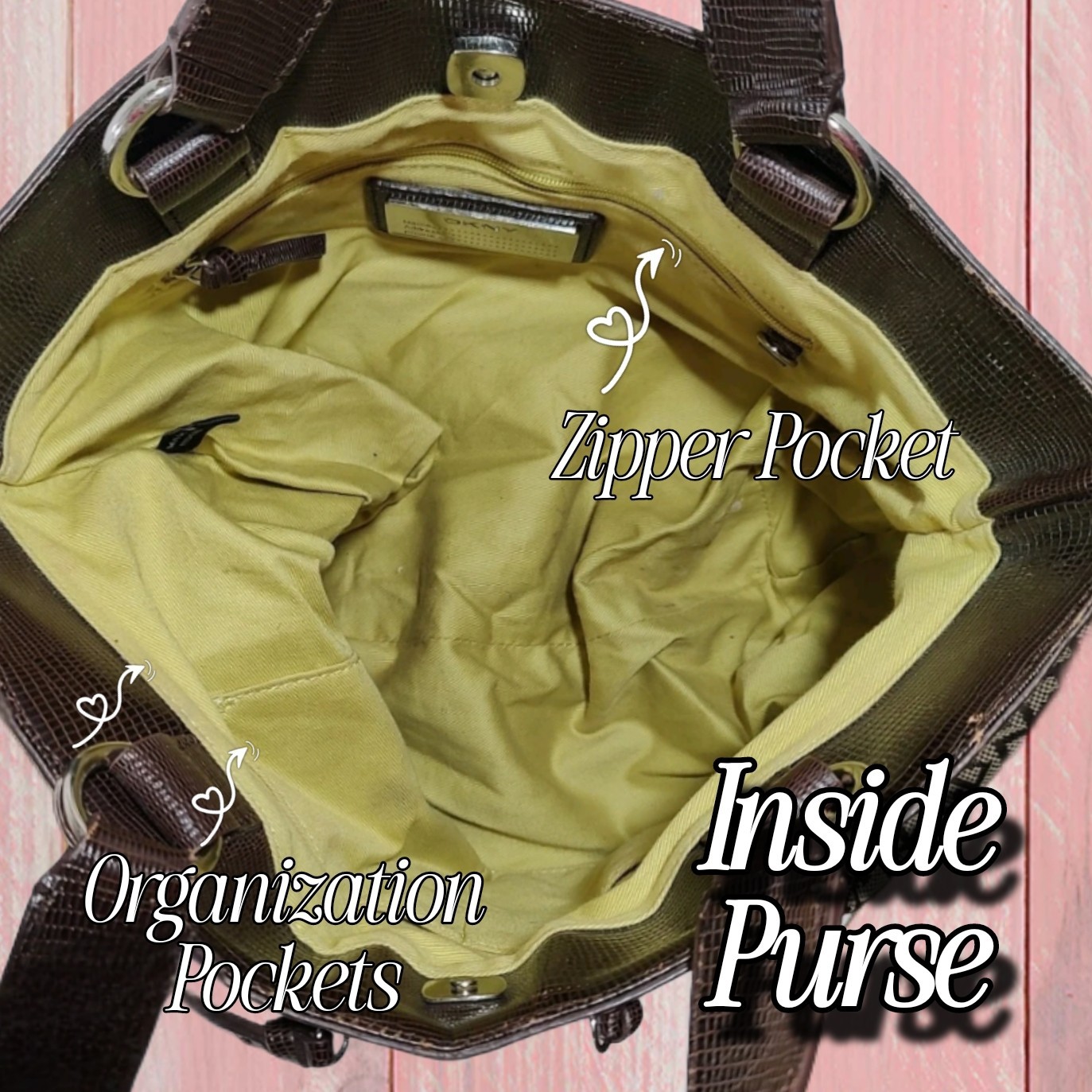 DKNY Brown Medium Monogram Double Strap Handbag P… - image 7