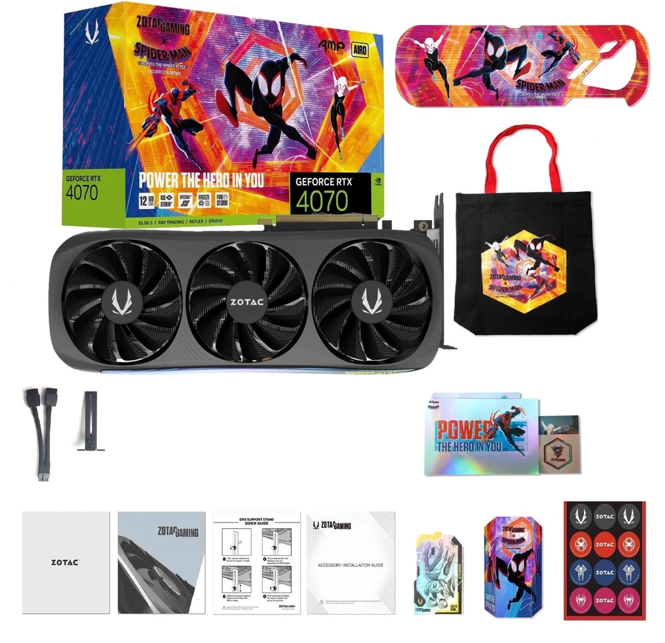 ZOTAC NVIDIA GeForce RTX 4070 GAMING AMP AIRO GPU Spiderman Bundle 12GB GDDR6X - Image 2 of 3
