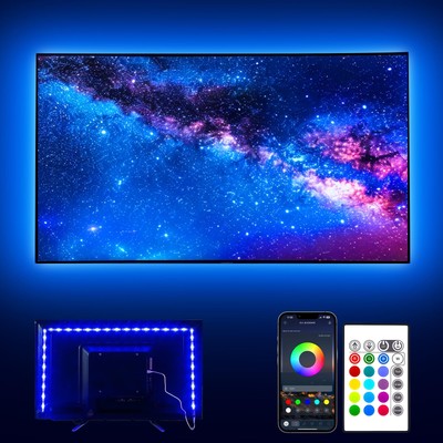 Lights, 14.3ft for 65-75in TV, USB LED TV Backlight Kit with 24 Keys Remote -...