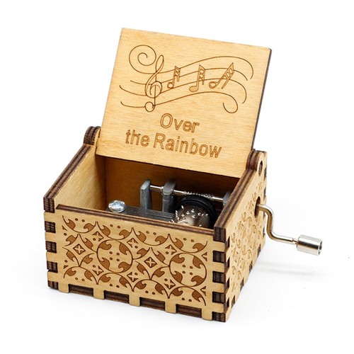 Retro Wooden Hand Crank Engraved Music Box Musical Birthday Mother's Day Gift - Picture 12 of 12