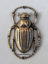 #4187 LARGE ANTIQUED GOLD SCARAB COMPONENT - 1 Pc