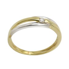 Echt Gold 333 Verlobungsring Antragsring bicolor Gelb Weiß Frauen Ring Zirkonia