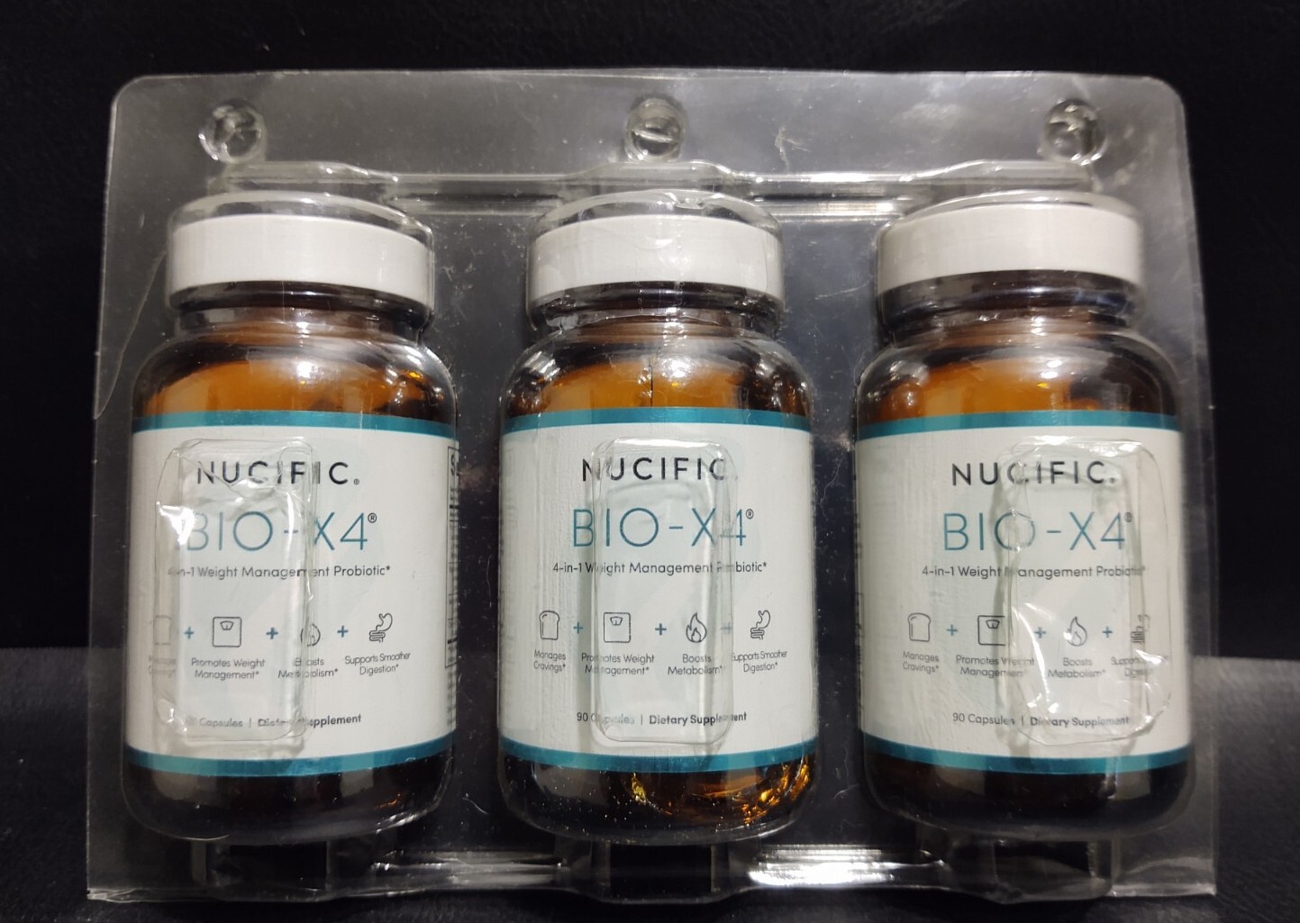 3 New Bottles Nucific BioX4 Weight Loss Management Probiotic Biox4 Bio
