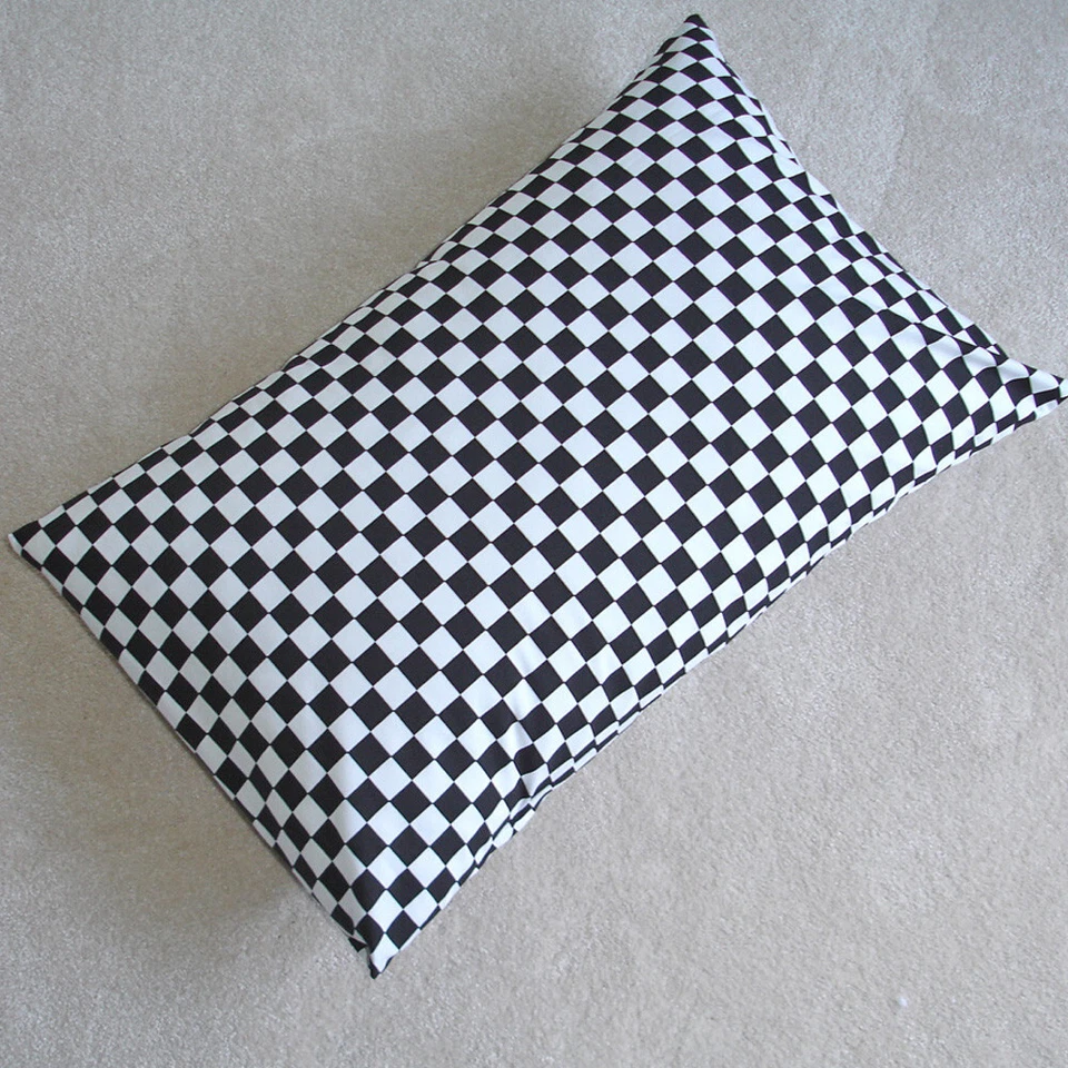 Pillowcase Ska Check Black and White 28" x 18" 2 Tone Bedding SINGLE Pillow Case - Image 2 of 4