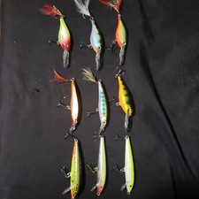 (9) Used Rapala Plugs X-Raps Crankbaits Floating.