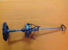 VINTAGE VECCHIO LUME AD OLIO FIORENTINA A TRE FIAMME IN OTTONE  OMPLETA  