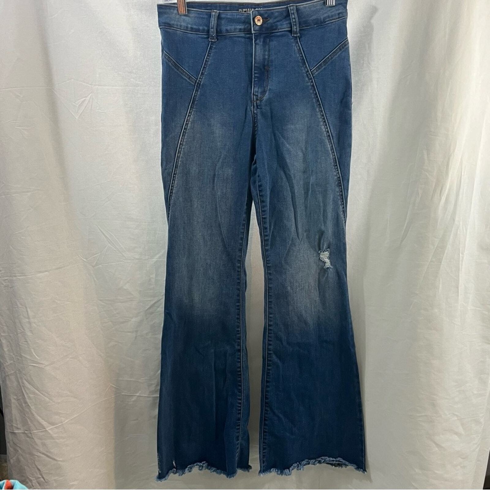 REWASH Women’s/Juniors Wide Leg & High Waisted Retro Design Jeans, Size 7/28