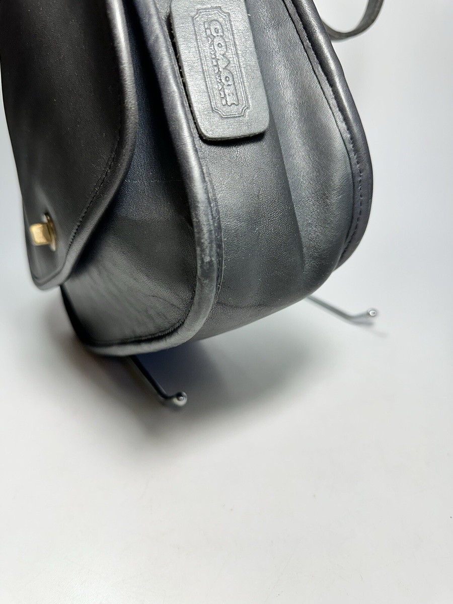 Vintage Coach Flap Bag 9727 Rare Black Leather ~ Made In USA Vintage Coach Flap Bag 9727 Rare Black Leather ~ Made In USA