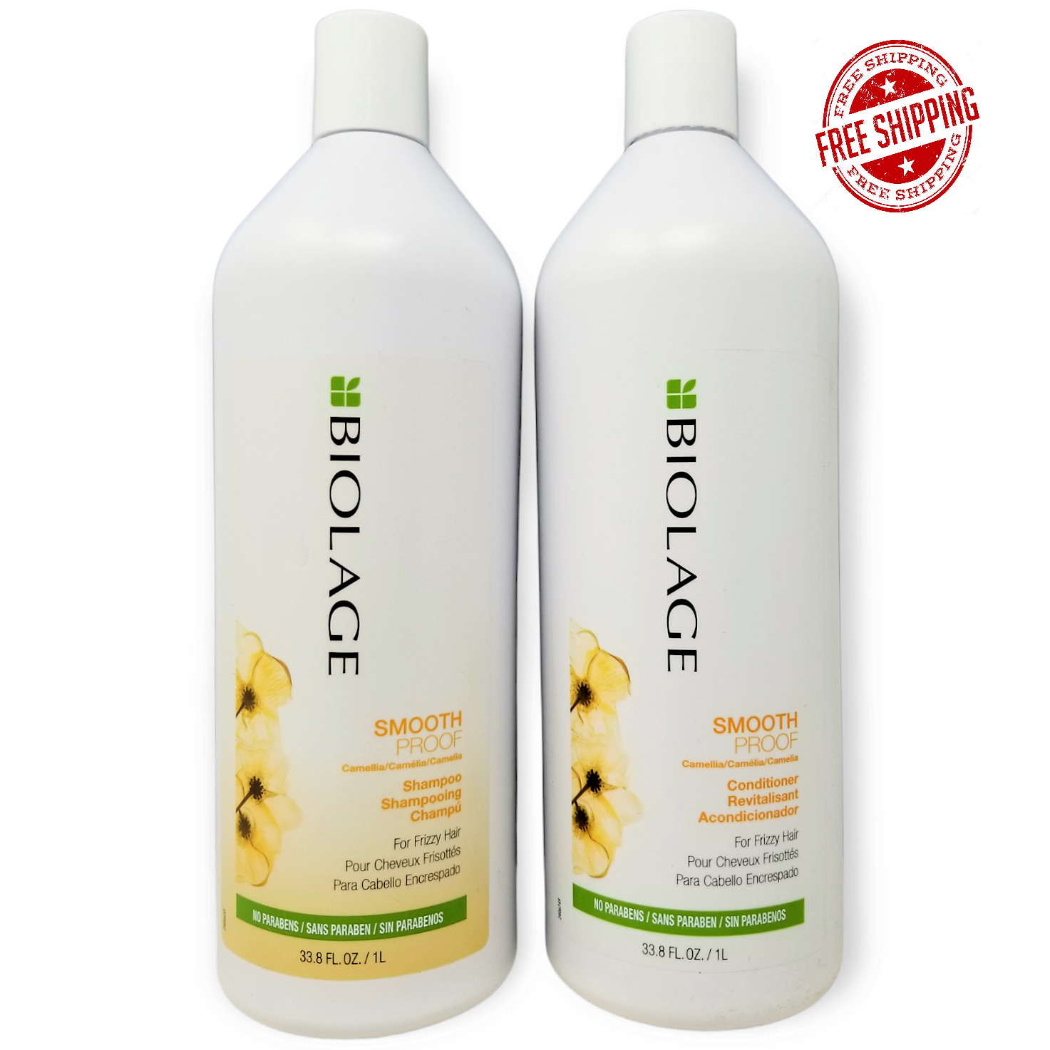 Matrix Biolage SMOOTHPROOF CAMELIA Shampoo & Conditioner Balm Liter Duo 33.8oz
