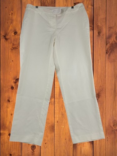 Anne Klein Solid White Dress Pants Womens Size 16