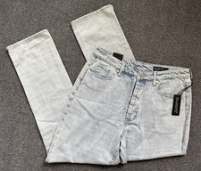NWT BLANKNYC The Lexington Lt Blue Button Fly Slim Straight Jeans Sz 31 / 34x31