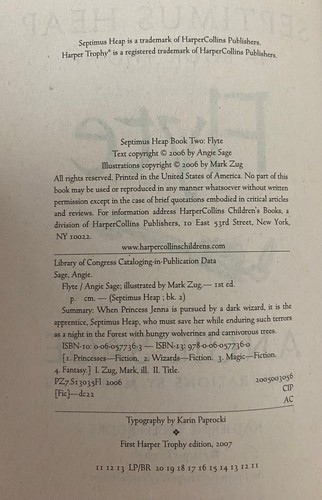Angie Sage SEPTIMUS HEAP, books 2, 3, 4: FLYTE, PHYSIK, & QUESTE pb Very Good - Picture 5 of 6