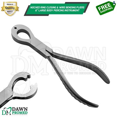 Notched Large Ring Closing Plier Wire Bending 6'' Body Piercing Inst German Grade
