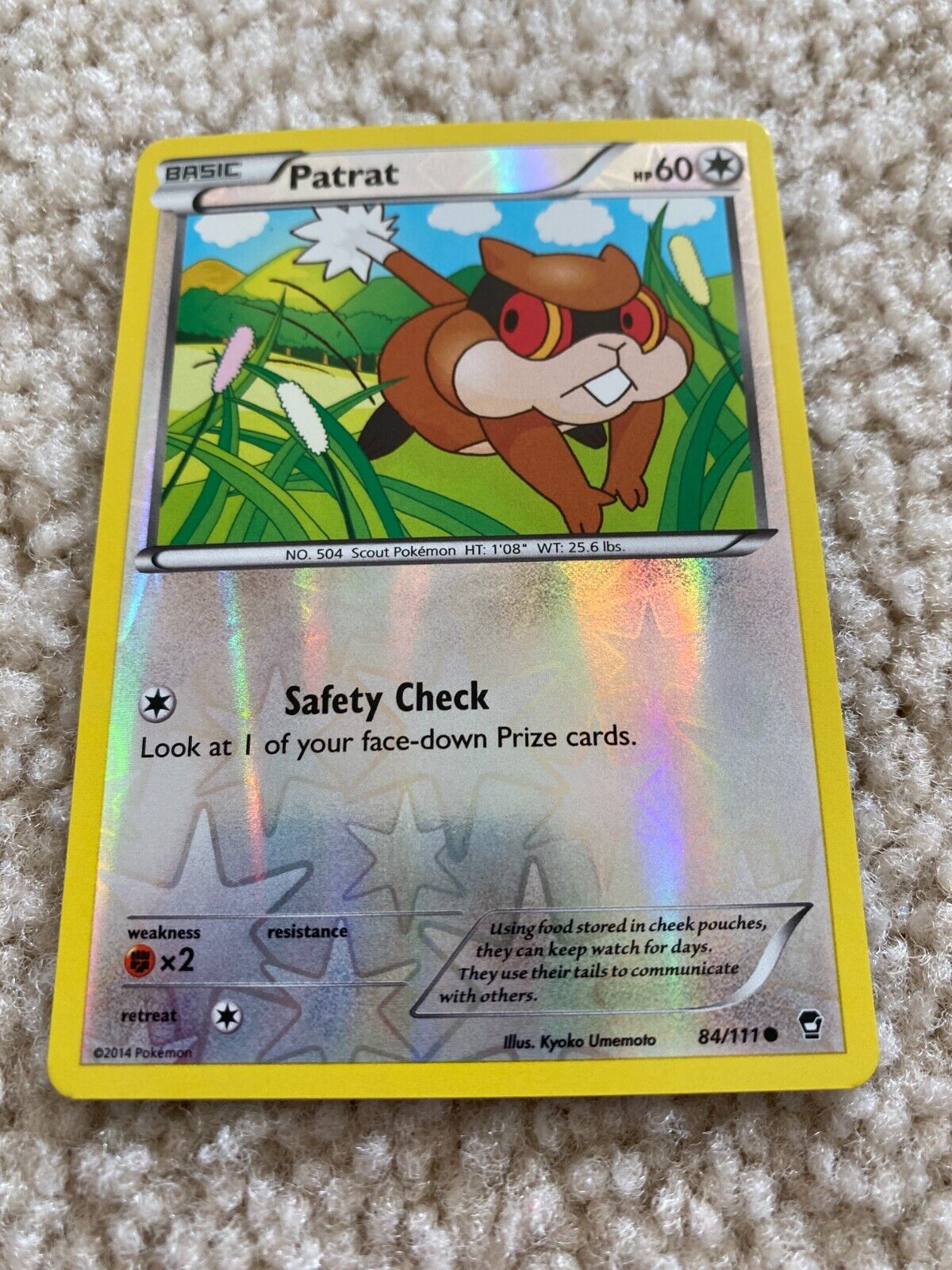 Pokemon Card Patrat Furious Fists 84/111 Reverse Holo Common TCG! NM