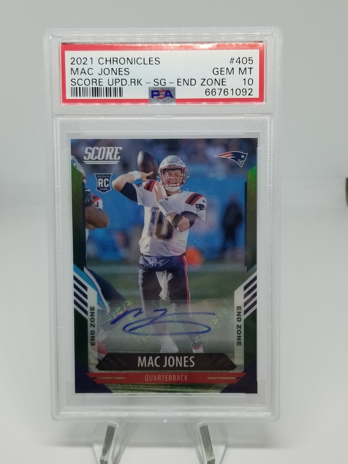 Mac Jones Panini Chronicles Score Update Rookies #405 End Zone