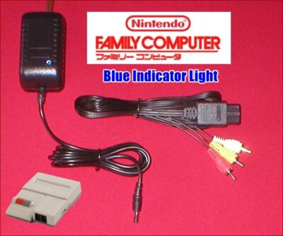 AC Adapter Power Supply W/LED & AV Cable for Japanese AV Famicom System NEW