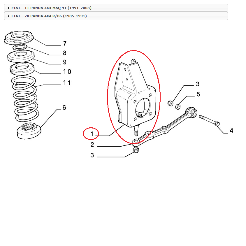 Pillar Suspension Front Fiat Panda 4x4 Original 5976943 for sale  