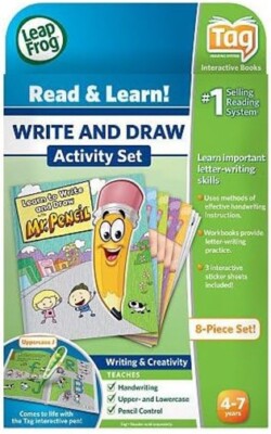 Leap Frog Read & Learn Write/Draw Activity Story Book System Set Mr. Pencil